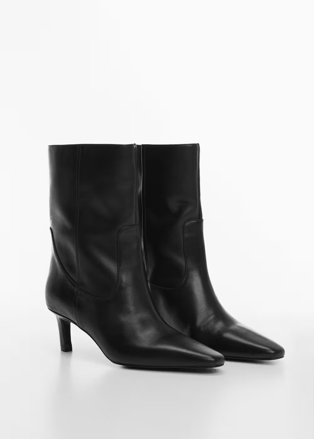 Leather boots with kitten heels  -  Women | Mango USA | MANGO (US)