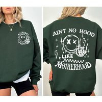 Rock Mom Sweatshirt, Ain't No Hood Like Motherhood, Funny Mothers Day Trendy Sarcastic Band Sweater | Etsy (US)