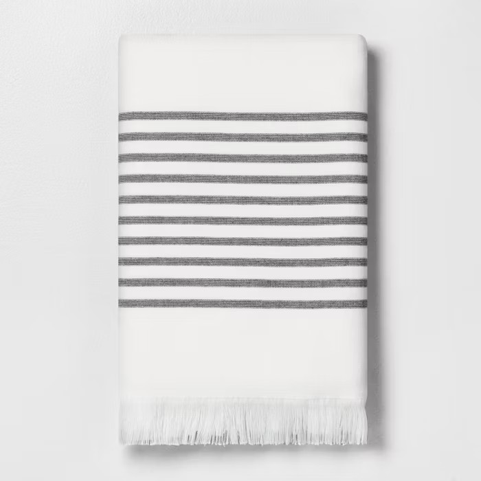 Core Stripe Bath Towels Railroad Gray - Hearth & Hand™ with Magnolia | Target