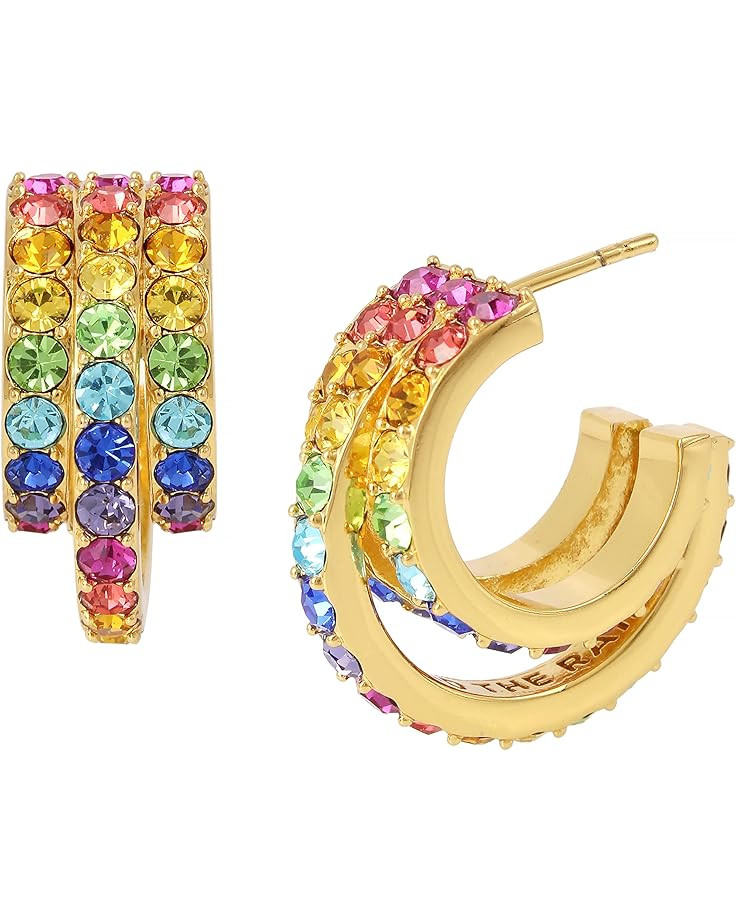 Kurt Geiger London Rainbow Pave Hoop Earrings | Zappos