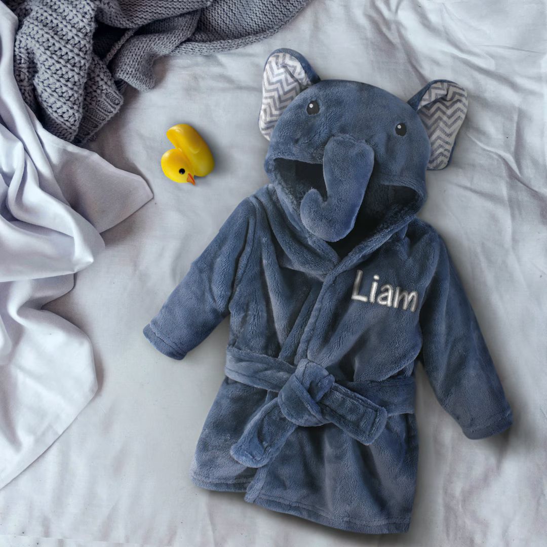 Elephant Robe for Baby Boys Baby Bath Robe Baby Robe With - Etsy | Etsy (US)