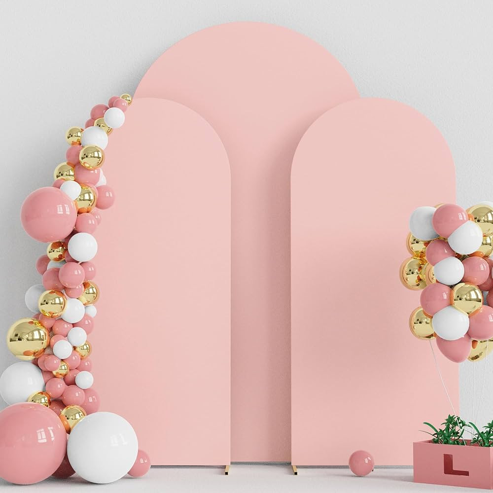 Wokceer Wedding Arch Cover 7.2FT, 6FT, 6FT Spandex Set of 3 Wedding Arch Stand Covers Round Top C... | Amazon (US)