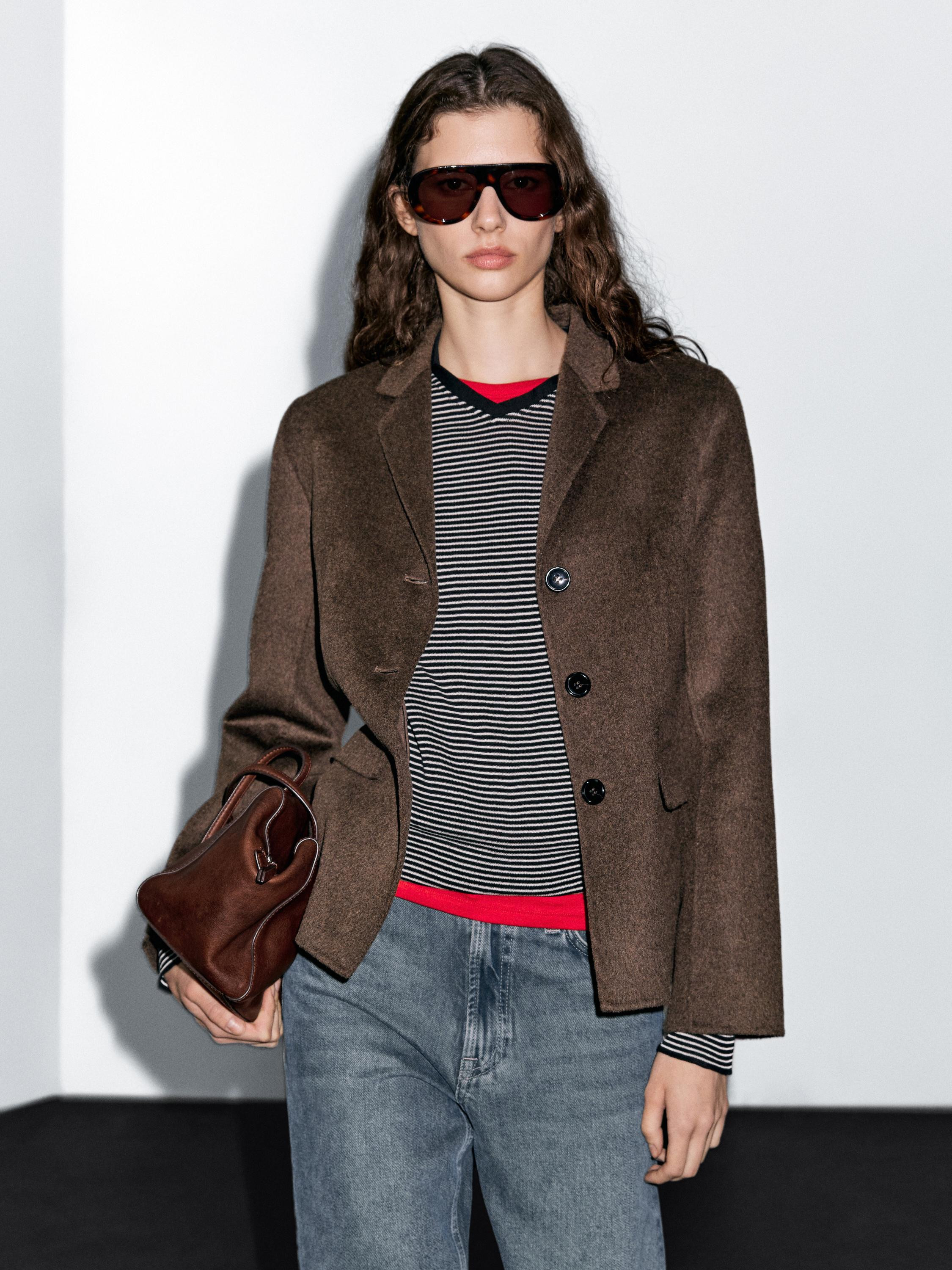 Blazer aus Wollmischgewebe mit Reverskragen | Massimo Dutti DE