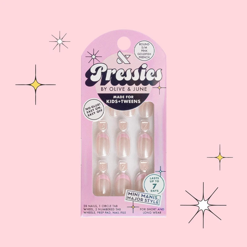 Pink Goldfish French - Pressies | Short Medium | Round | Olive & June