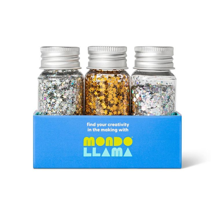 3pk Specialty Glitter Silvers and Golds - Mondo Llama™ | Target