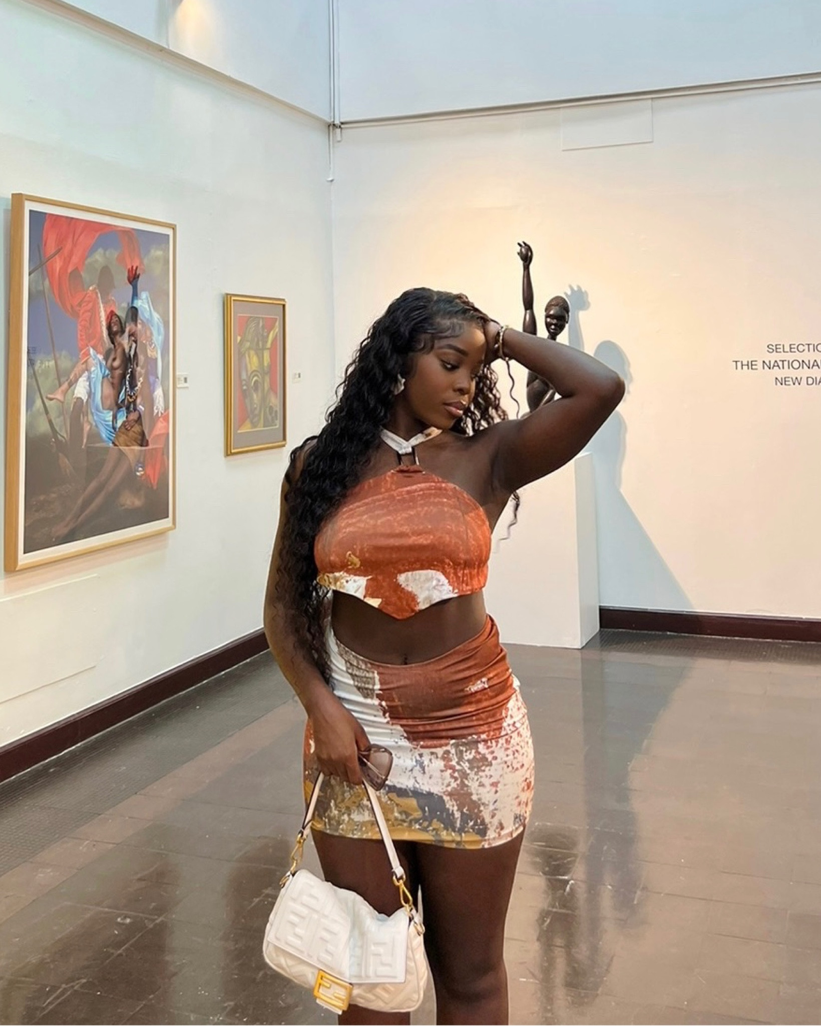 Two piece set, colourful coord, going out outfit, Fendi, shoulder bag, white bag, orange outfit, evening outfit, party outfit, mini skirt, matching set 

#LTKSeasonal #LTKstyletip #LTKeurope