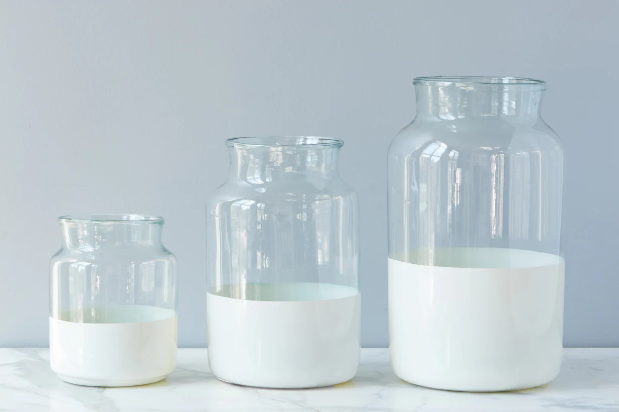 White Colorblock Mason Jar, Medium | etúHOME