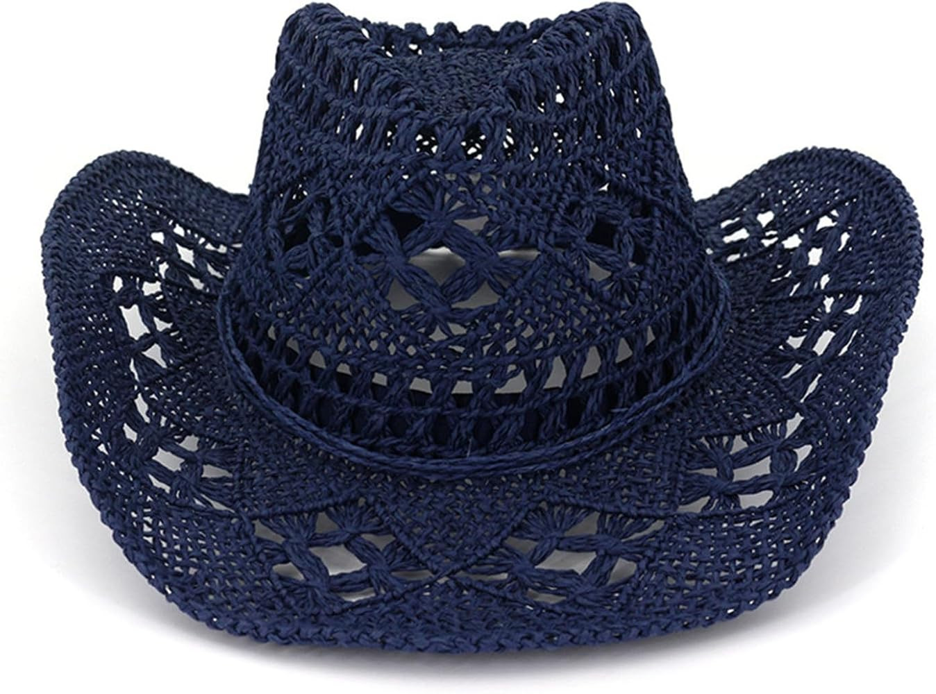 Hollow Straw Hat Summer Cowboy Hat Western Cowboy Breathable Foldable Wide Brim Hats for Men Wome... | Amazon (US)