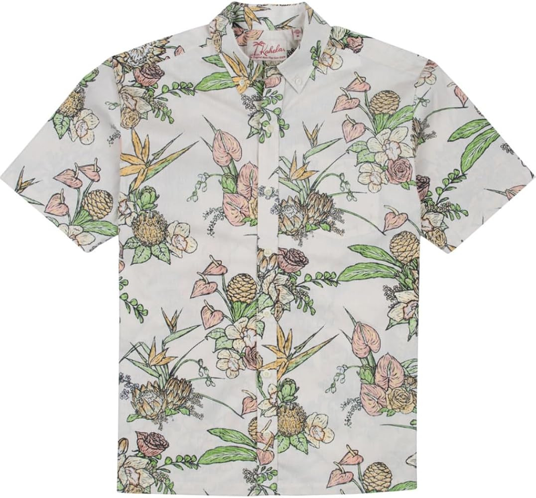 Kahala Men's Flowers for You Button Down Cotton Broadcloth Shirt | Amazon (US)