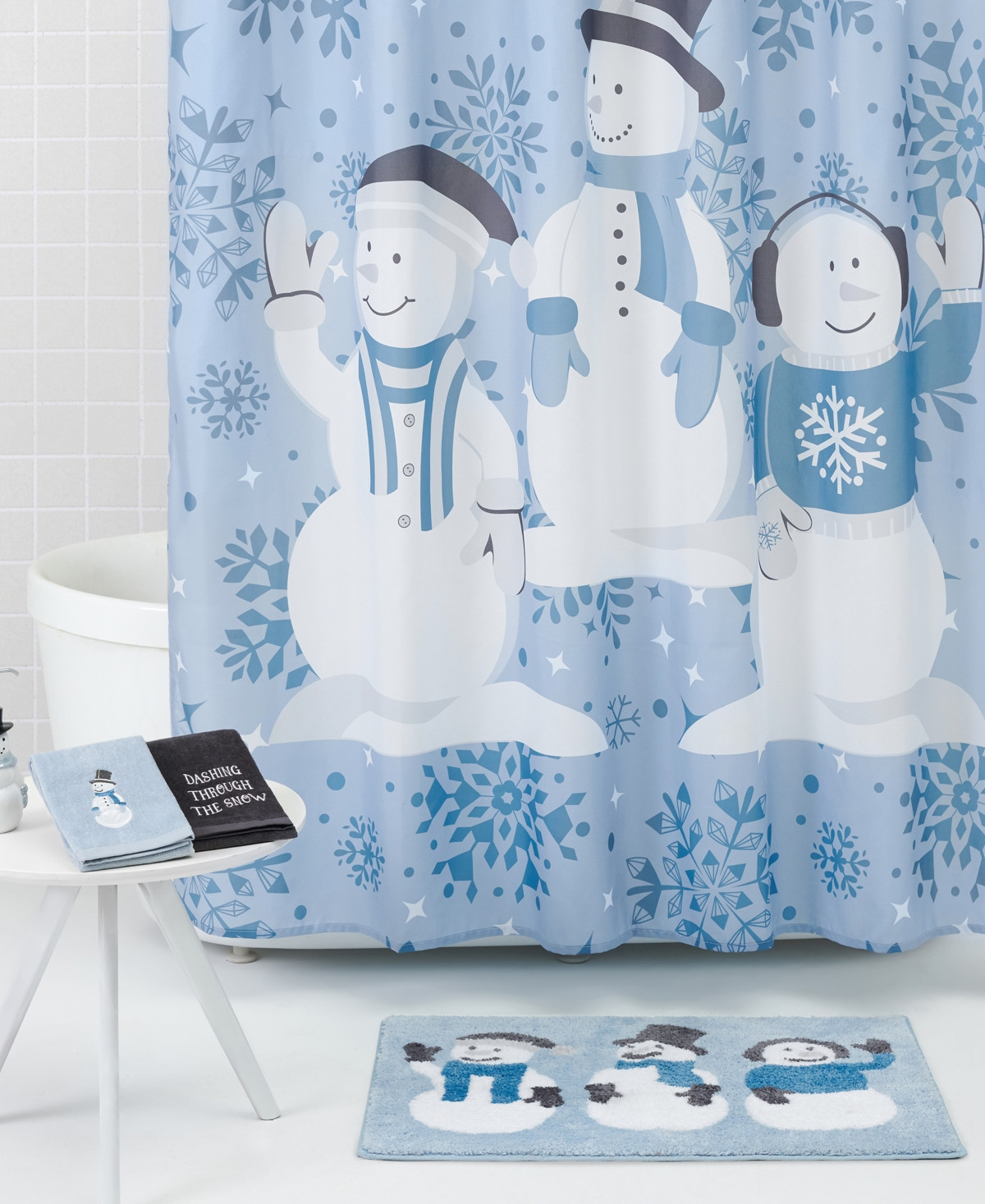 Home for the Holidays Singing Snowman Christmas Bathroom Accessory 17 Piece Set Bedding | Macys (US)