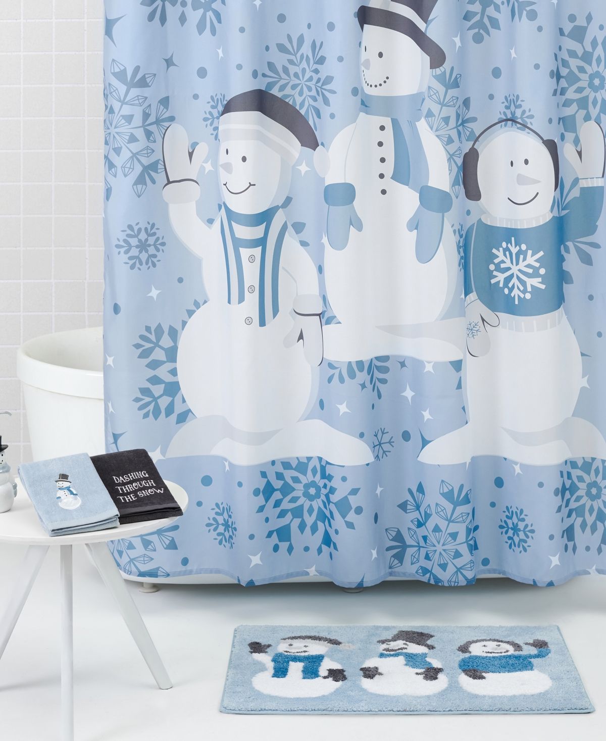 Home for the Holidays Singing Snowman Christmas Bathroom Accessory 17 Piece Set Bedding | Macys (US)
