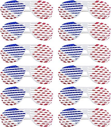 American Flag USA Patriotic Design Plastic Shutter Glasses Shades Sunglasses Eyewear for Party Pr... | Amazon (US)