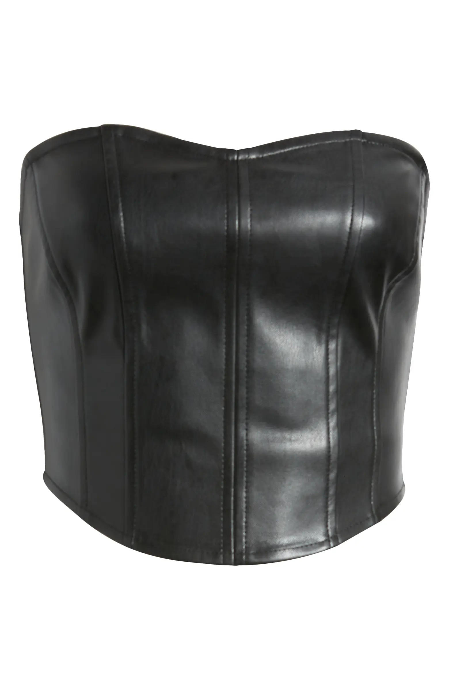 Faux Leather Strapless Corset Top | Nordstrom
