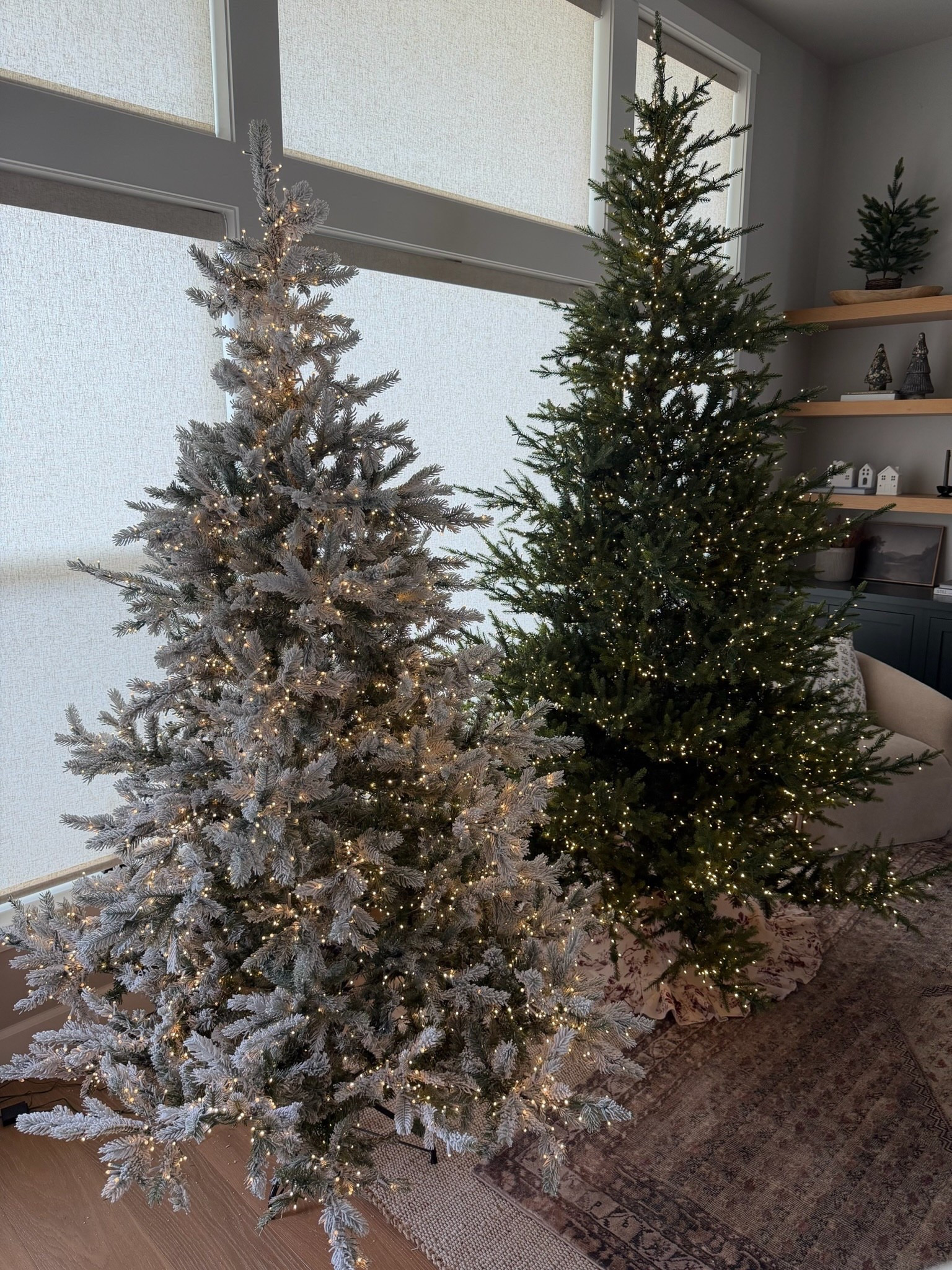 My two favorite holiday trees! The one on the left is the 7ft snowy grandis fir from McGee & Co. and it’s currently 70% off—only $299!! It also comes in a 9ft option as well as a nonflocked option. If you had been eyeing a new tree at the beginning of the season, grab this now and save for next year. You can’t beat this price! 

#LTKHome #LTKHoliday #LTKSaleAlert