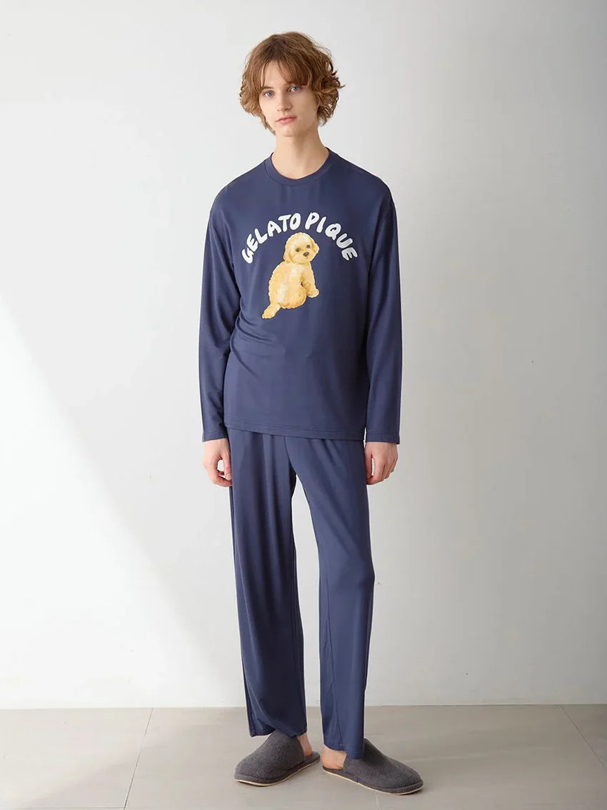 Men's DOG One-point Print long pants | Gelato Pique