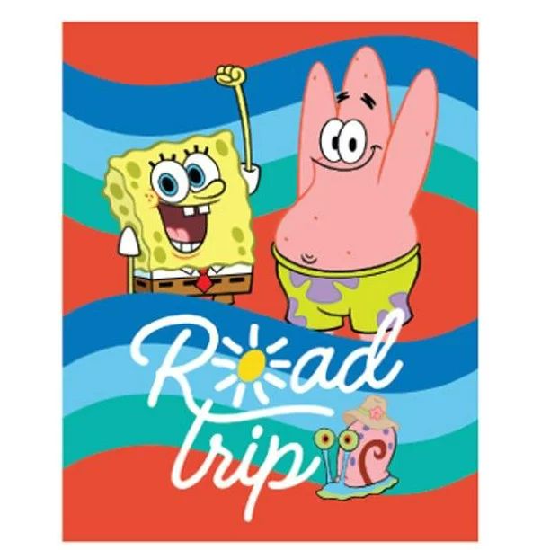 SpongeBob SquarePantsNickelodeon SpongeBob Throw Blanket, "Road Trip", Silk Touch, 40in x 50in, 1... | Walmart (US)