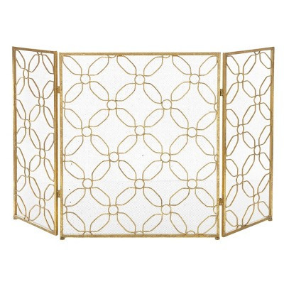 Contemporary Metal Fireplace Screen Gold - Olivia & May | Target