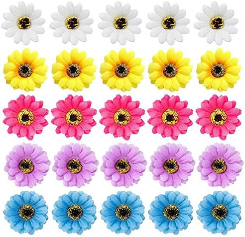 inSowni 25 Pack Beach Hawaiian Wedding Realistic Sunflower Daisy Flower Alligator Hair Clips Pins... | Amazon (US)