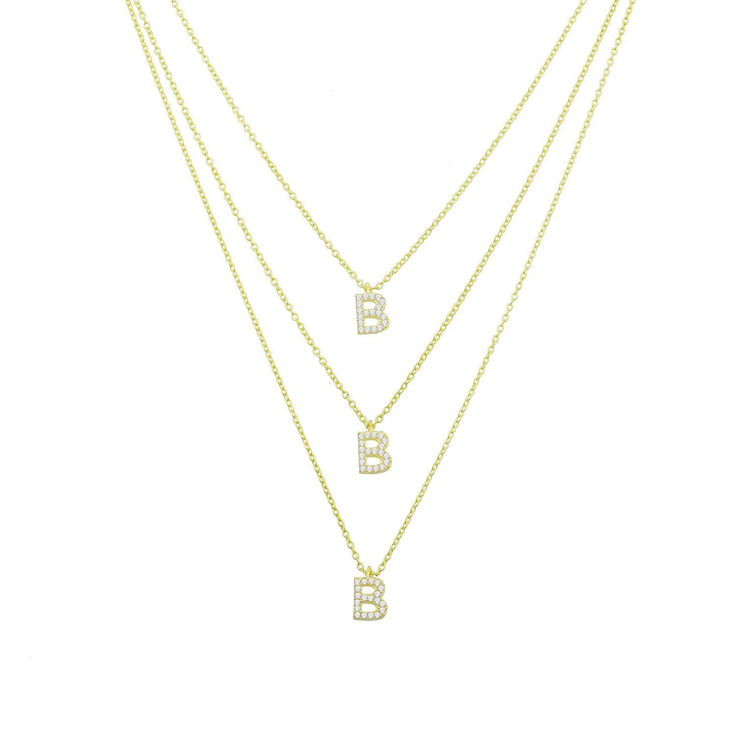 Custom Double or Triple Layered Initial Necklace | The Sis Kiss