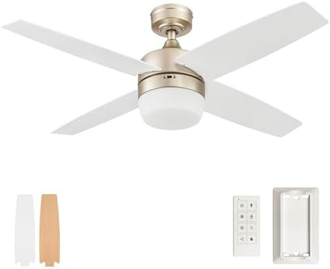 Prominence Home Atlas, 44 Inch Modern Indoor LED Ceiling Fan with Light and Remote Control, Dual ... | Amazon (US)
