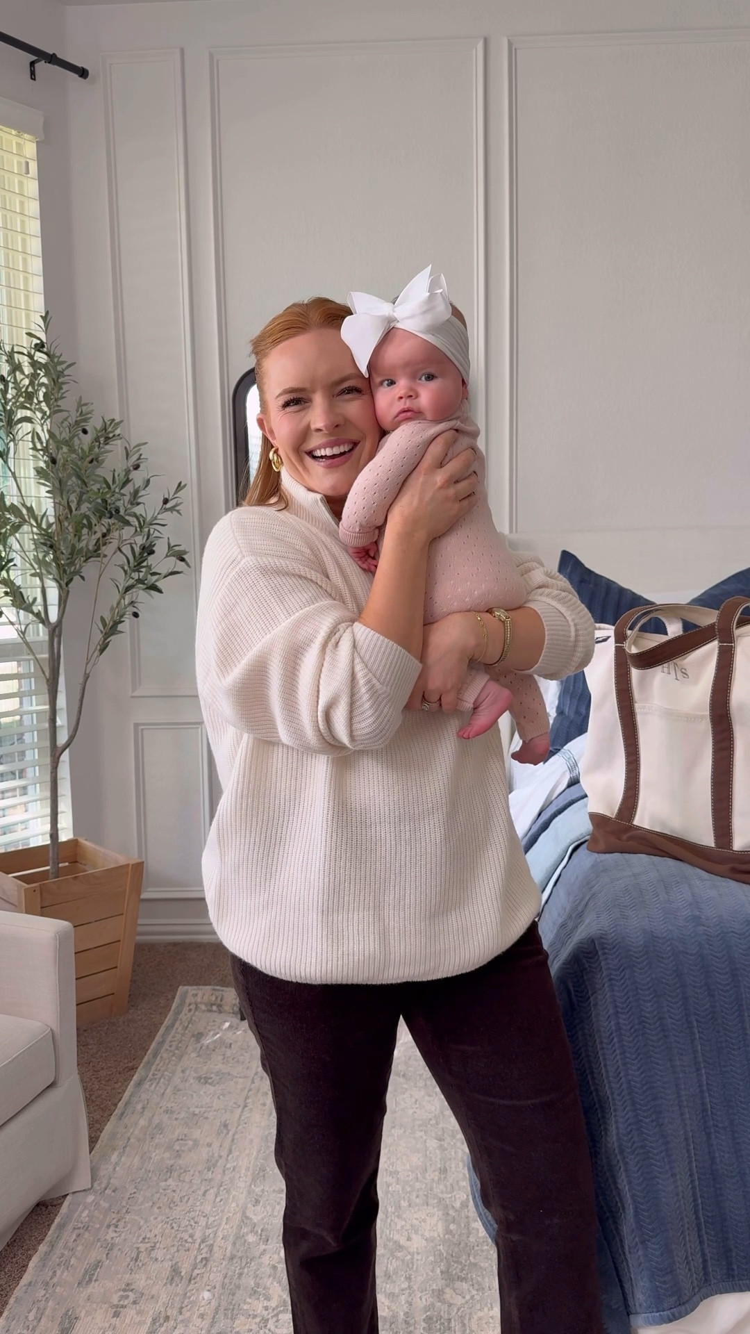 Easy mom outfit that you can quickly recreate this fall! I love this cashmere pullover! I got a medium so it was oversized 

#LTKSeasonal #LTKBaby #LTKShoeCrush