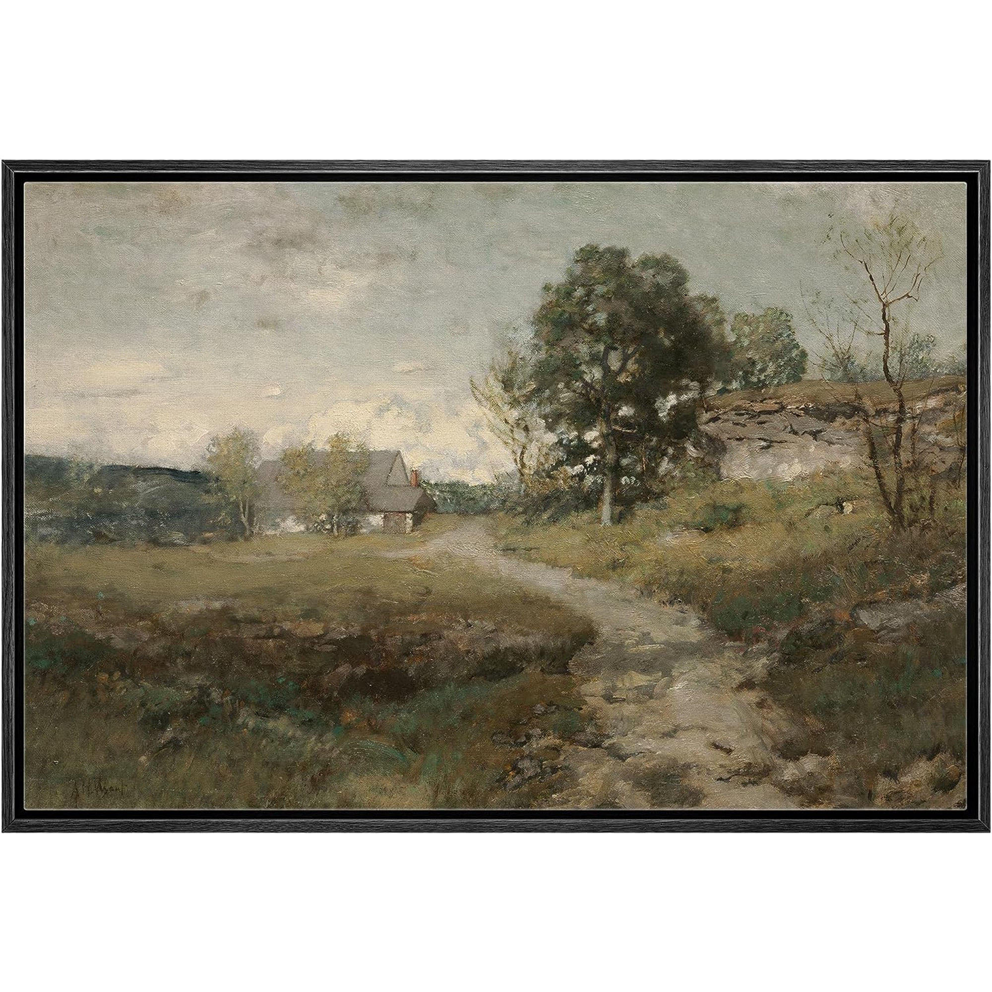 PixonSign Framed Canvas Print Wall Art Country Village Rustic Rural Landscape Nature Wilderness I... | Walmart (US)