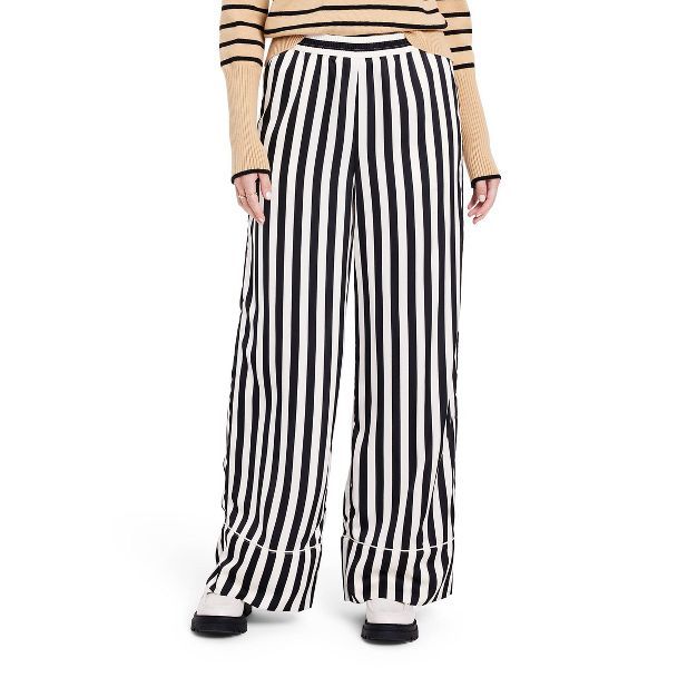 Women's Striped Wide-Leg Trousers - La Ligne x Target Black/White | Target