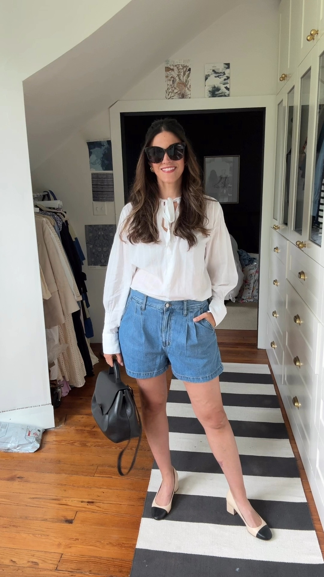 Early Summer casual workday ❤️ These new shorts are super comfy! My go-to frayed denim shorts needed a backup 😉

#LTKVideo #LTKOver40 #LTKSeasonal