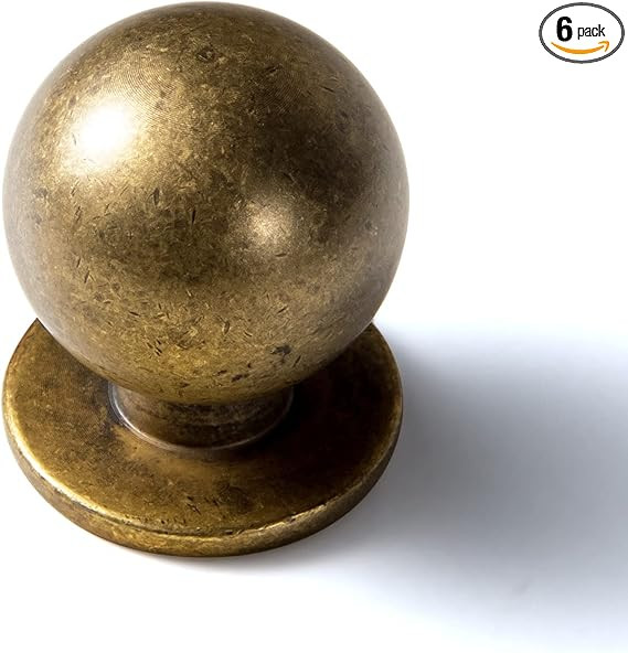 Goo-Ki 6 Pack Classic Round Cabinet Knobs - 1 Inch Solid Ball Drawer Knobs with Vintage Antique B... | Amazon (US)