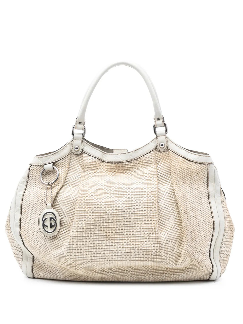 Gucci Pre-Owned 2016-2025 Large Diamante Raffia Sukey tote bag - Brown | Farfetch Global