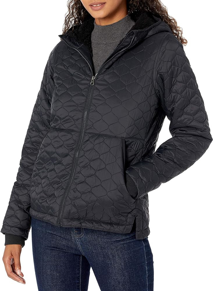Amazon Essentials Women's Lightweight Water-Resistant Sherpa-Lined Hooded Puffer | Amazon (US)