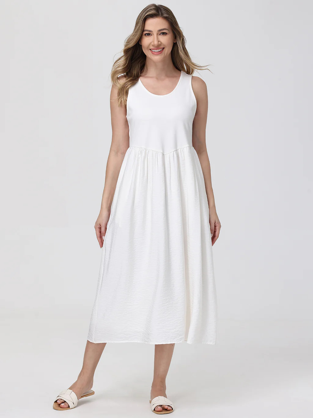 89th & Madison Mixed Media Tank Midi Dress | 89th + Madison