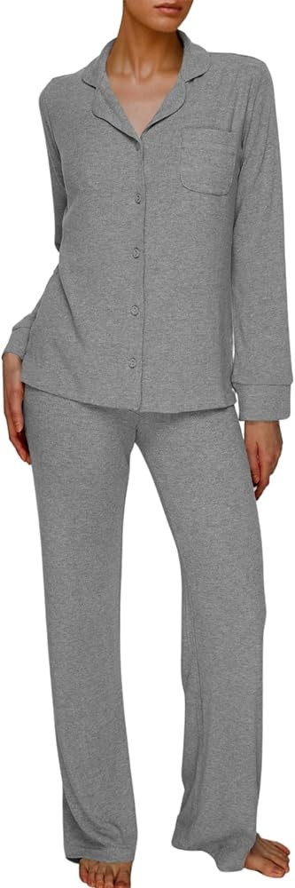AnotherChill Ribbed Knit Pajamas Set | Amazon (US)