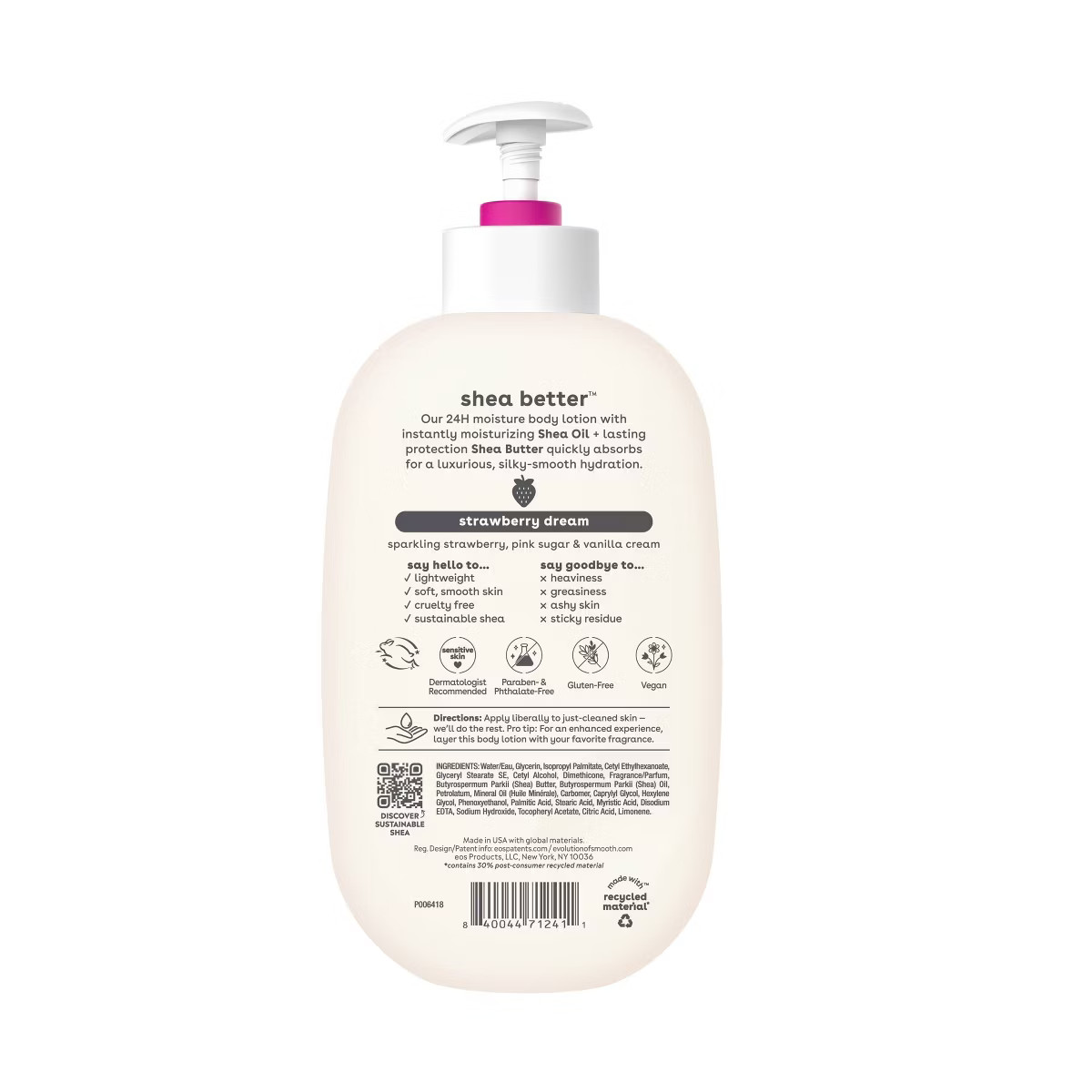 eos Shea Better 24H Moisture Body Lotion - Strawberry Dream - 16oz | Target