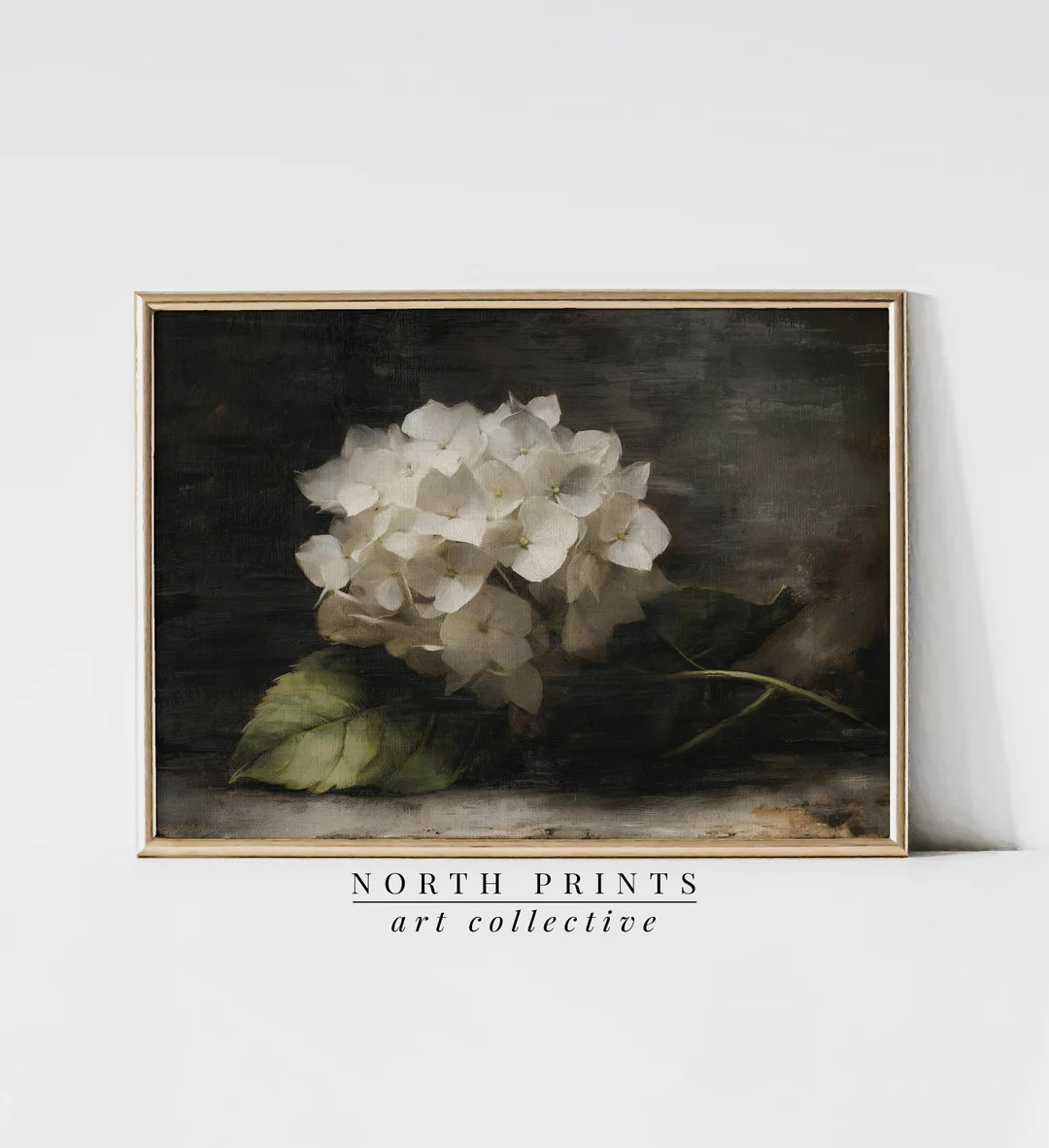 Moody Hydrangea Oil Painting Farmhouse Botanical Wall Art Still Life Art Print PRINTABLE Digital ... | Etsy (US)