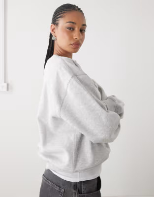 Weekday Essence standard sweatshirt in grey | ASOS (Global)
