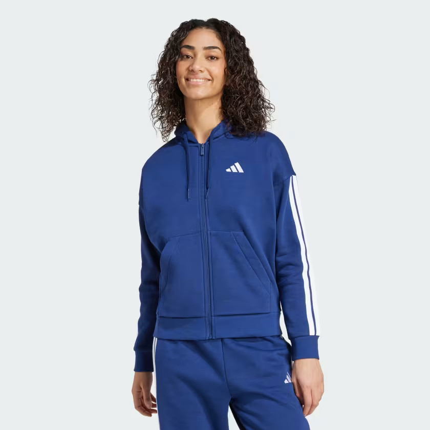 Essentials 3-Stripes Full-Zip Fleece Hoodie | adidas (US)