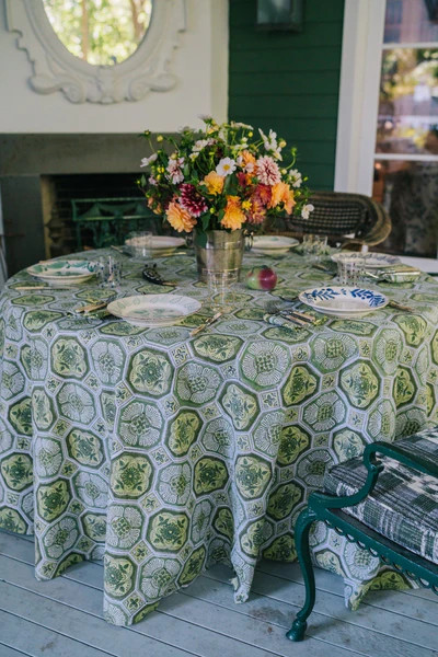 Olive Medallion Tablecloth | Julia Amory