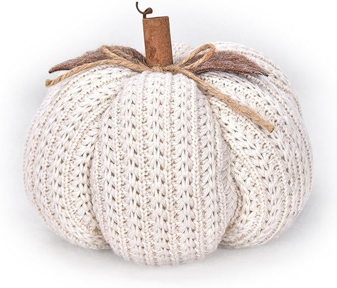Handmade Knitted Pumpkins 7inch Fabric Wrapped Fall Harvest Pumpkin Artificial Crocheted Pumpkins... | Amazon (US)