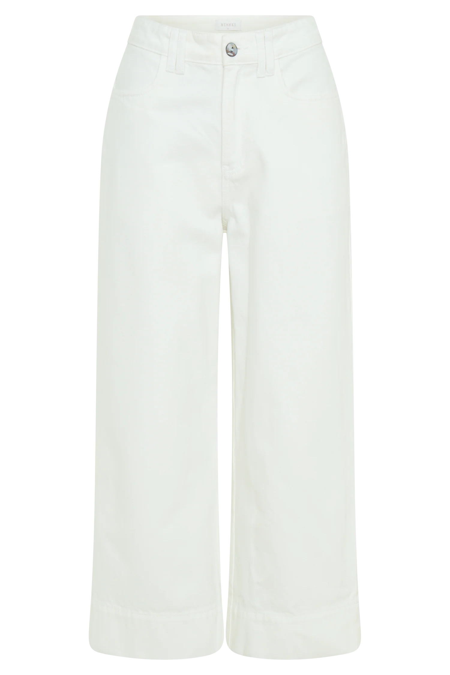 Kaitlyn Cropped Wide Leg Jeans - White | Meshki (APAC)