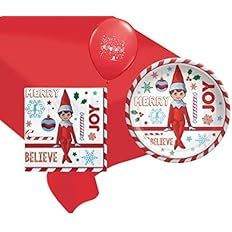 Amazon.com: Elf Christmas Party Decoratins Supplies- Bundle of 30 Paper Plates and Napkins with T... | Amazon (US)