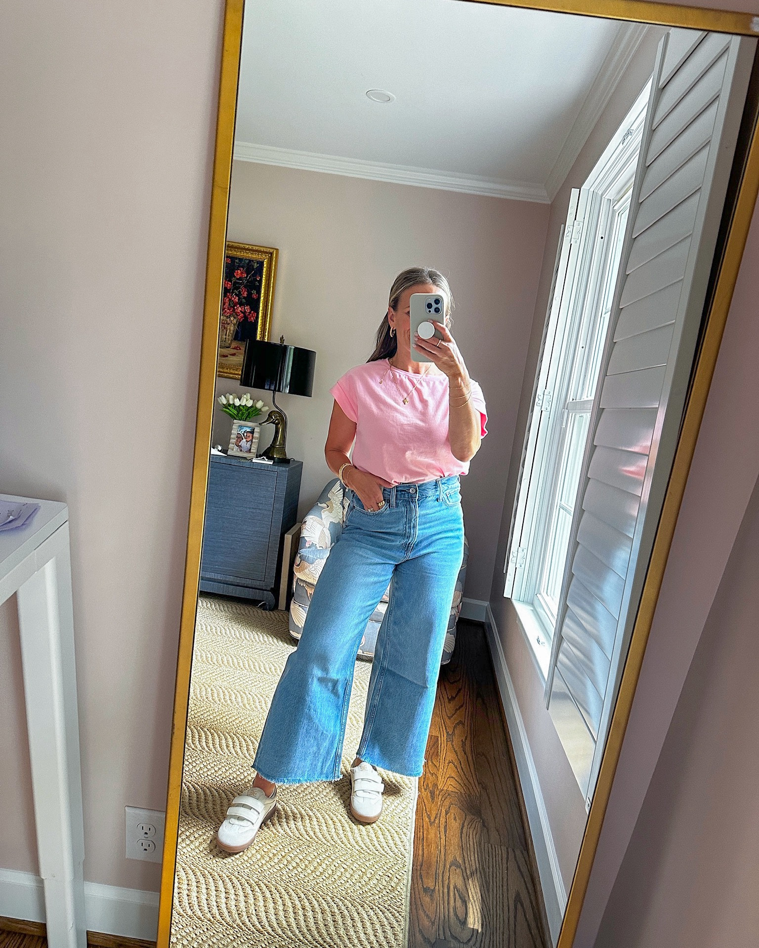 Great fitted cropped wide leg jeans. Size 26 in the short length. I love that they are raw hem since I’ll likely trim the ends myself to make them a tiny bit shorter. Size down in these! I’m usually a 27. 

#LTKFindsUnder100 #LTKxAF #LTKStyleTip