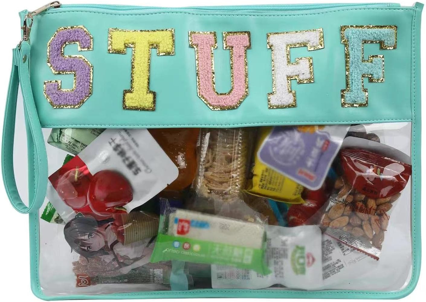 Leziazany Monogram Clear Makeup letter Bag transparent Travel Stadium letter bags Snack Pouch Cle... | Amazon (US)