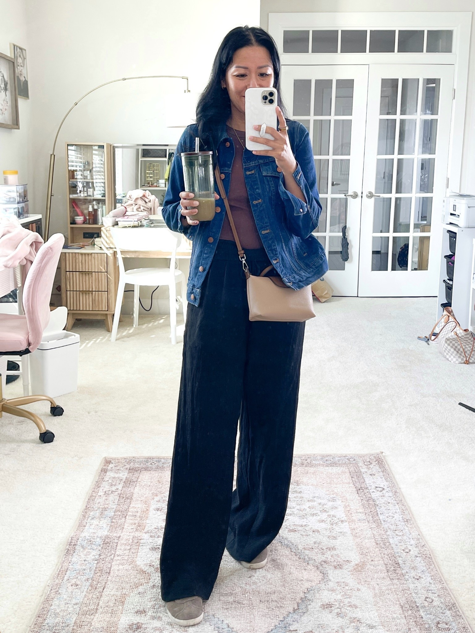 Size small tank
Sized down 1/2 in Gazelles
Pants and jacket are older


#LTKSeasonal #LTKPetite #LTKOver40