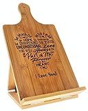 Mothers Gift - Special Love Poem in Heart Design Cookbook Recipe Holder Stand Engraved Foldable Chef | Amazon (US)