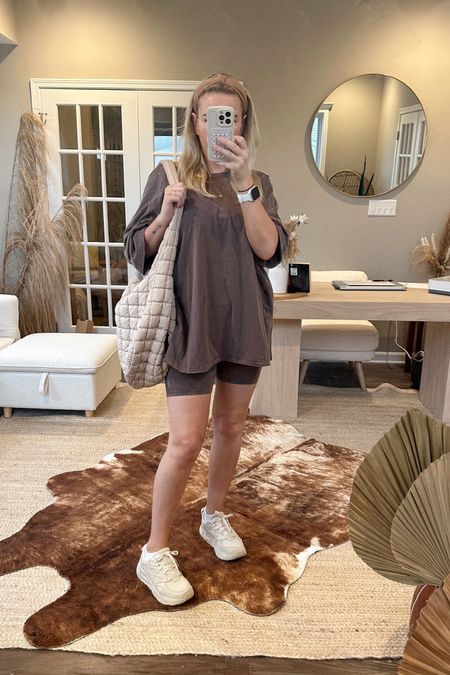 I loved this #FreePeople hot shot reversible set prior to pregnancy but I will def be living in this set during pregnancy and post partum. It’s super breast feeding friendly & the top is reversible! Wearing a size S. Shorts are TTS, shirt is oversized.

#LTKstyletip #LTKbump #LTKshoecrush