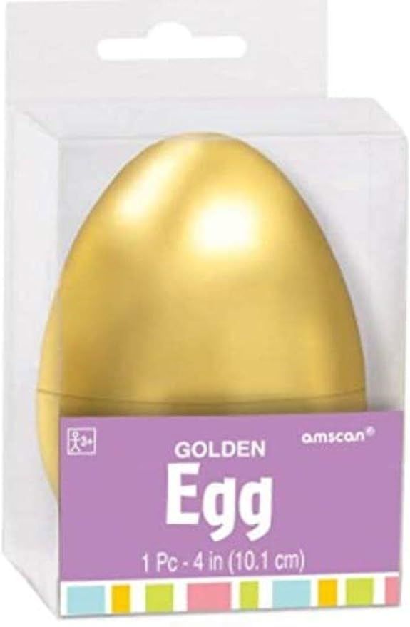 Golden Fillable Easter Egg - 4", 1 Pc | Amazon (US)