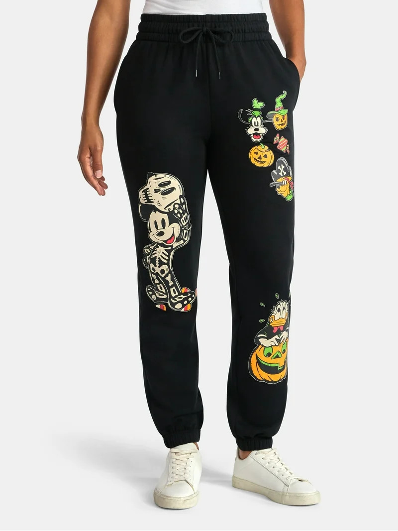 Disney Mickey and Friends Women's Halloween Graphic Jogger Pants, 29" Inseam, Sizes XXS-XXL | Walmart (US)