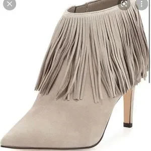 NEW in Box Sam Edelman Gray Suede Fringe Booties. Size 8.5 | Poshmark