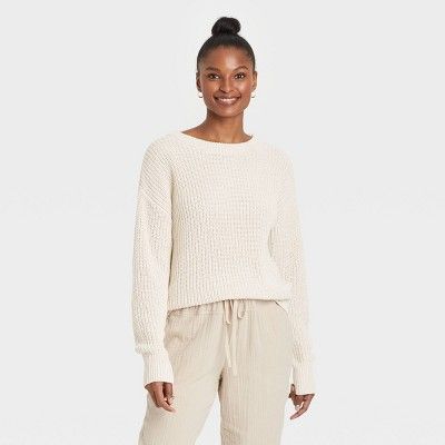 Women's Crewneck Textured Pullover Sweater - Universal Thread™ | Target